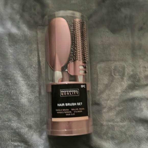 Professional Quality 5 Pc Hair Brush Set, Rose Color - Picture 3 of 5